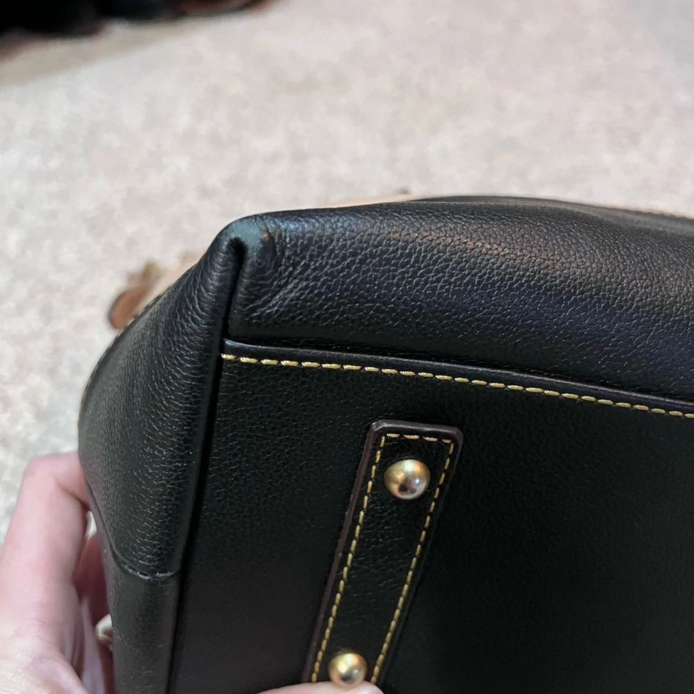 Dooney & Bourke tan and Black Leather Hobo Bag